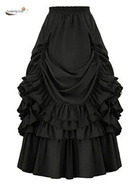 Belle Poque Victorian Gothic Ruffle Steampunk Skirt